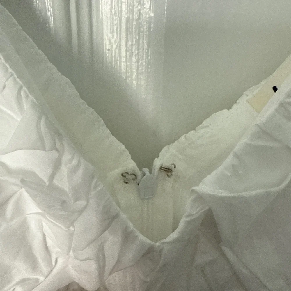 White Ruffled Mini Dress - Picture 4 of 8